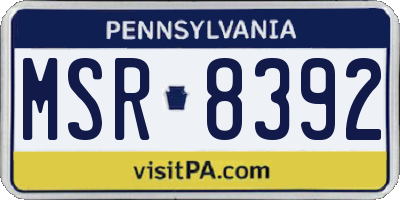 PA license plate MSR8392
