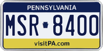 PA license plate MSR8400