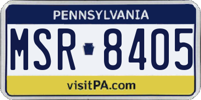 PA license plate MSR8405