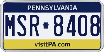 PA license plate MSR8408