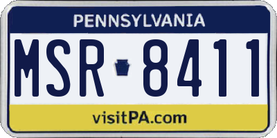 PA license plate MSR8411