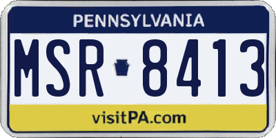 PA license plate MSR8413