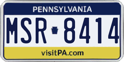 PA license plate MSR8414