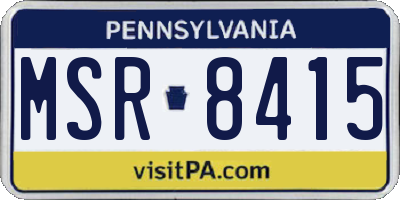 PA license plate MSR8415