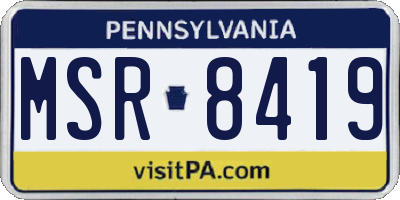 PA license plate MSR8419