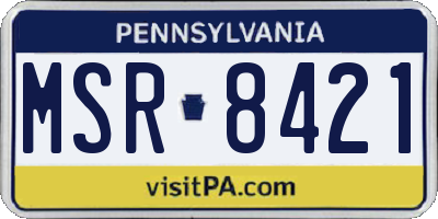 PA license plate MSR8421