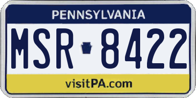 PA license plate MSR8422