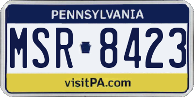 PA license plate MSR8423