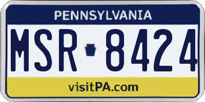 PA license plate MSR8424
