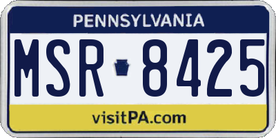 PA license plate MSR8425