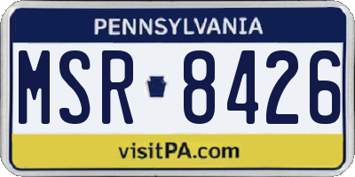 PA license plate MSR8426