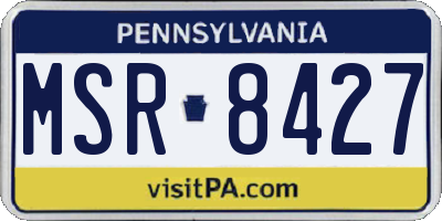 PA license plate MSR8427