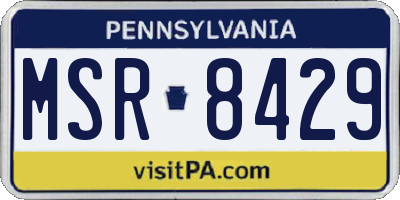 PA license plate MSR8429