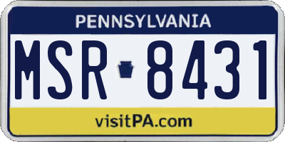 PA license plate MSR8431