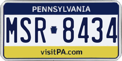 PA license plate MSR8434