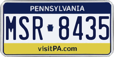 PA license plate MSR8435