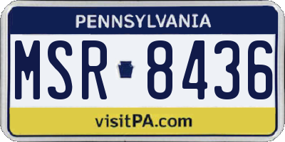 PA license plate MSR8436