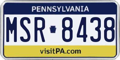 PA license plate MSR8438