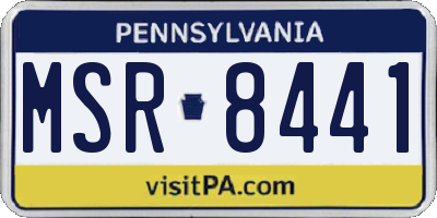 PA license plate MSR8441