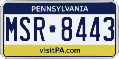 PA license plate MSR8443