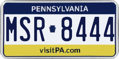 PA license plate MSR8444