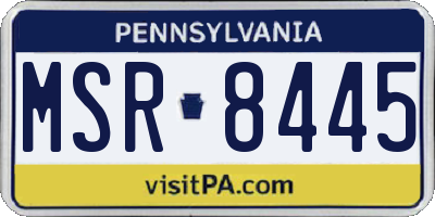 PA license plate MSR8445