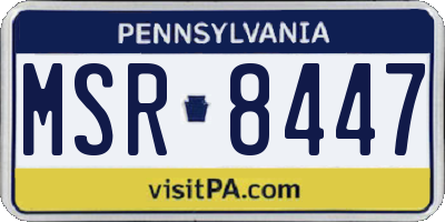 PA license plate MSR8447