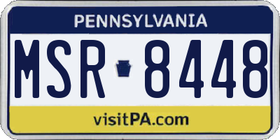 PA license plate MSR8448