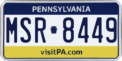 PA license plate MSR8449