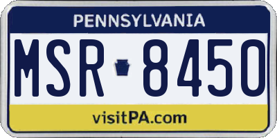 PA license plate MSR8450