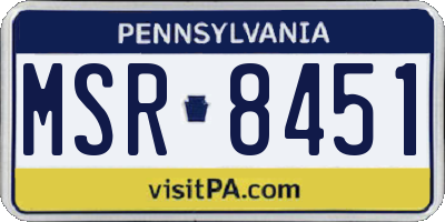 PA license plate MSR8451