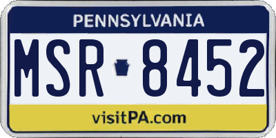 PA license plate MSR8452
