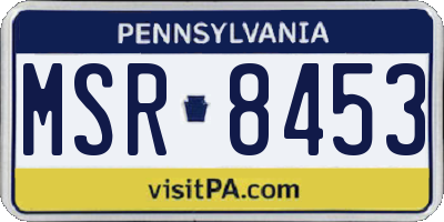 PA license plate MSR8453