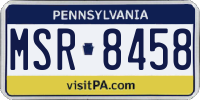 PA license plate MSR8458