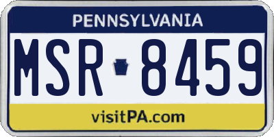 PA license plate MSR8459