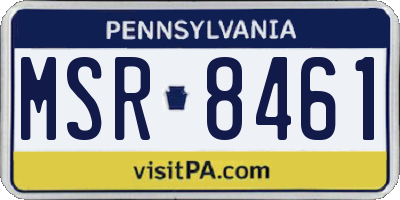 PA license plate MSR8461