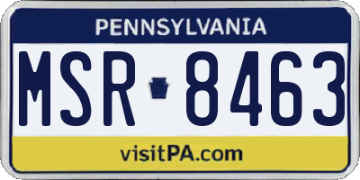 PA license plate MSR8463