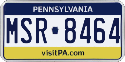 PA license plate MSR8464