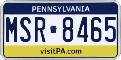 PA license plate MSR8465