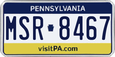 PA license plate MSR8467