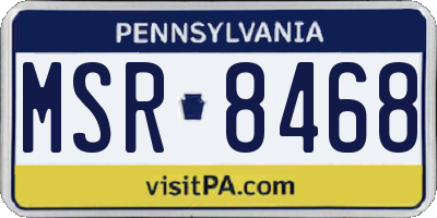 PA license plate MSR8468