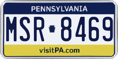 PA license plate MSR8469