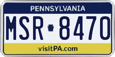 PA license plate MSR8470