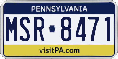 PA license plate MSR8471