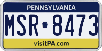 PA license plate MSR8473