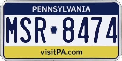 PA license plate MSR8474