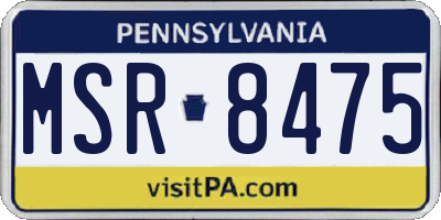 PA license plate MSR8475