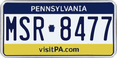 PA license plate MSR8477