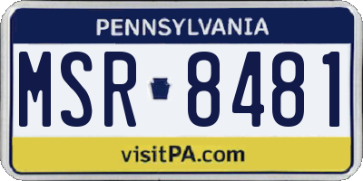 PA license plate MSR8481