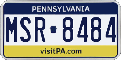 PA license plate MSR8484
